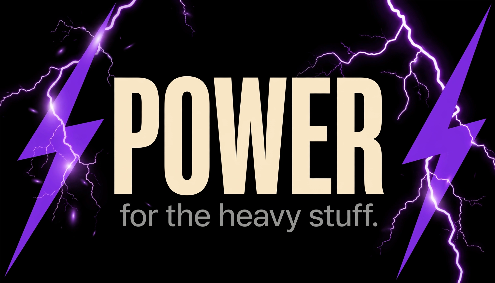 Muse Image: POWER typographic hero with lightning