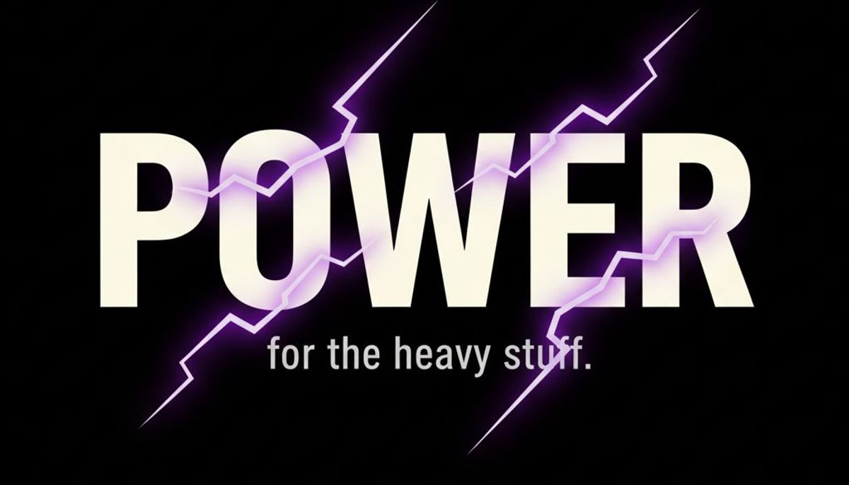 Nano Banana 2: POWER typographic hero with lightning